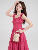 Fairy Rose Tiered Midi Dress
