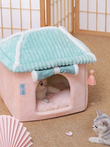 Sakura Curtain Warm Pet Cats Dogs Beds Mat House