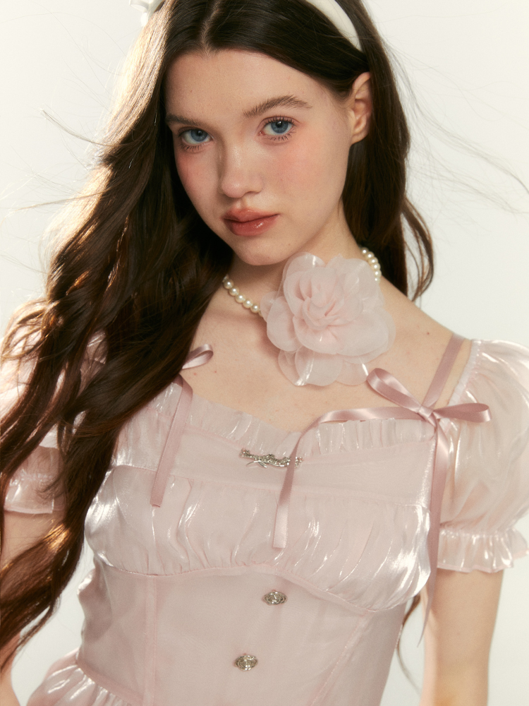Pearl Blossom Choker & Ribbon Corsage