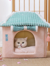 Sakura Curtain Warm Pet Cats Dogs Beds Mat House