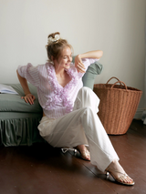 Whispering Petal Stripe Blouse