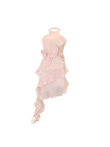 Pink Petal Asymmetrical Ruffle Dress