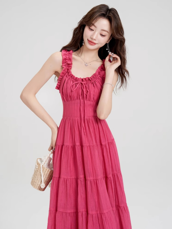 Fairy Rose Tiered Midi Dress