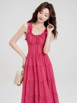 Fairy Rose Tiered Midi Dress
