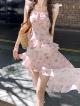 Moonlit Blossom Asymmetrical Dress