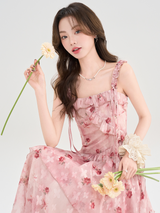 Rose Blossom Floral Tiered Dress