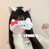 Soft Pink White Cat Ear