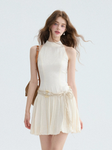 Peach Breeze Flare Mini Dress