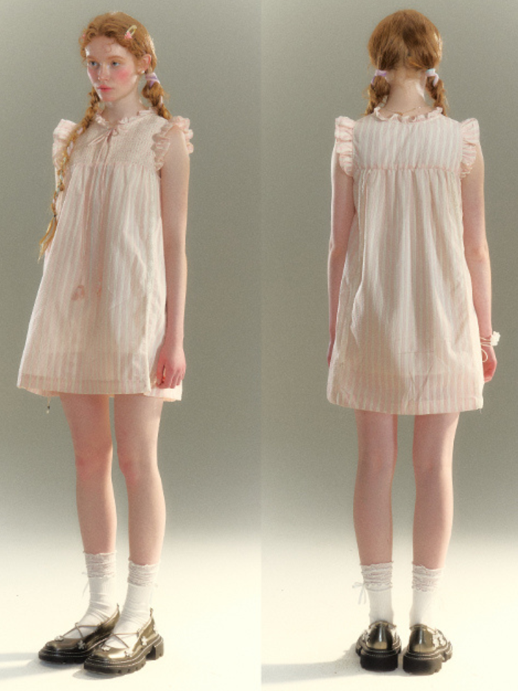 Fairy Lace Smocked Mini Dress