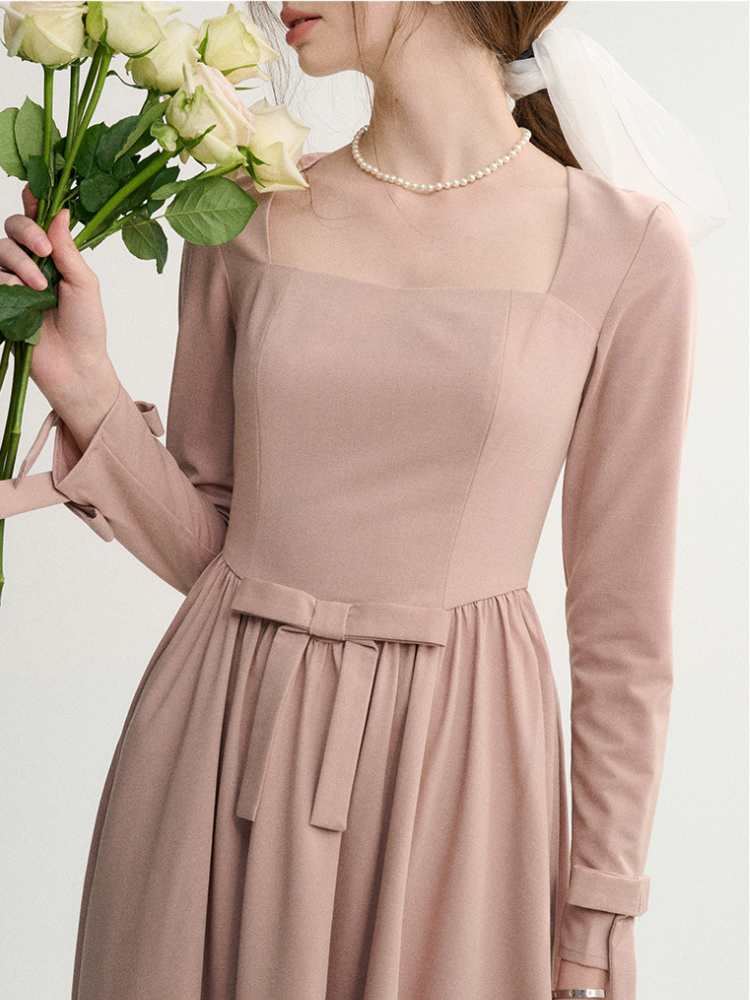 Dry Rose Elegance Wool Dress