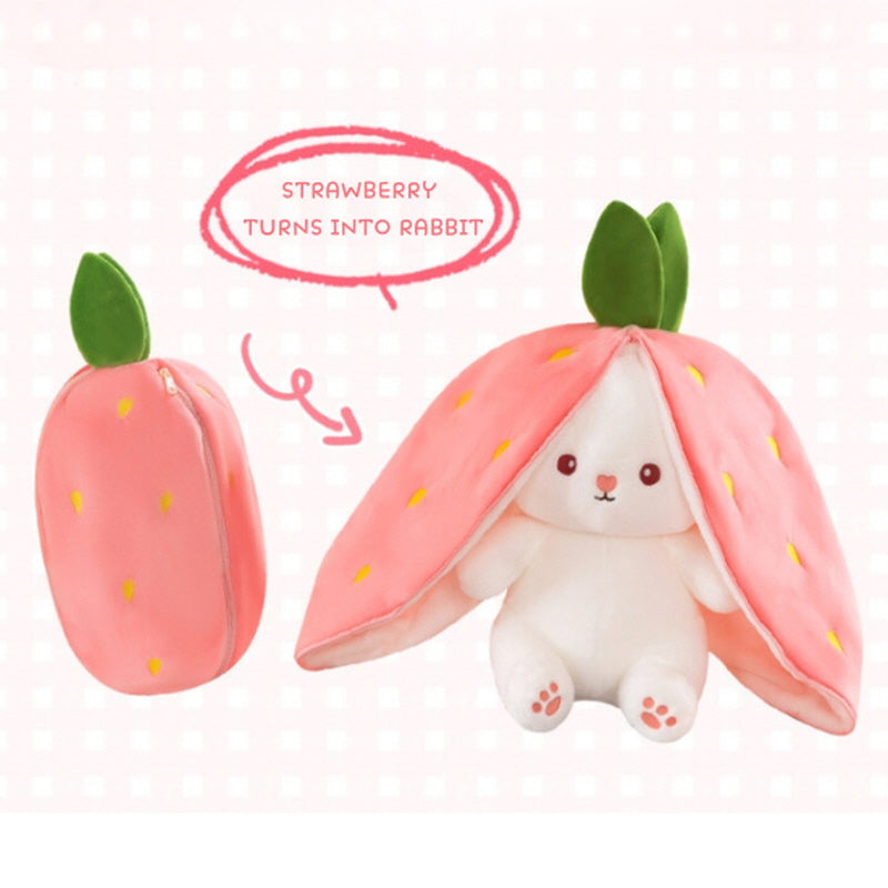 Strawberry Carrot Transform Rabbit Doll Plush Toy