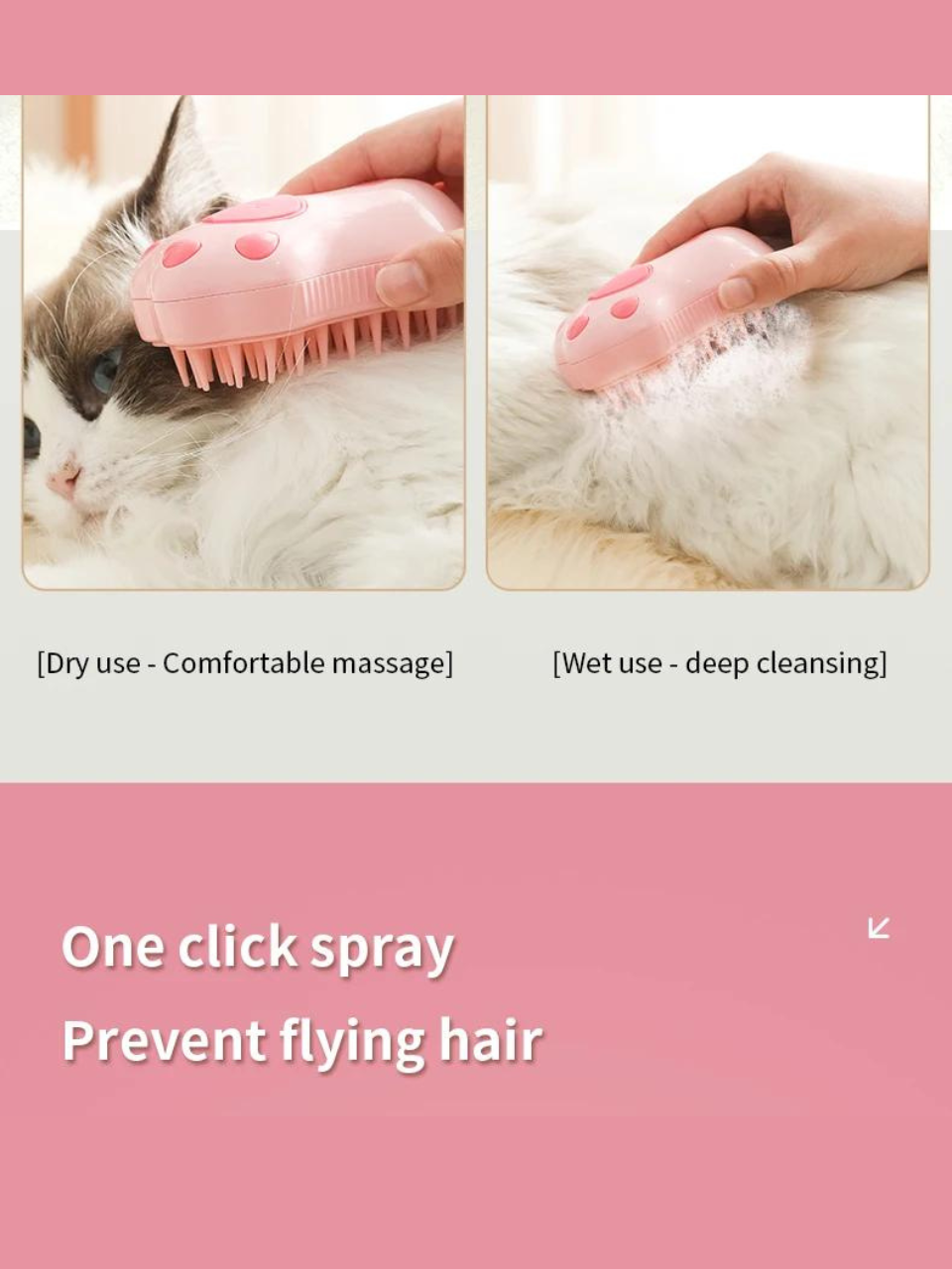 Pet Cat Dog Steam Hair Massage Comb