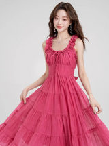 Fairy Rose Tiered Midi Dress