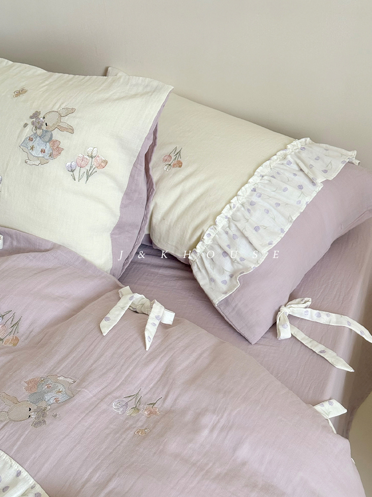 Bunny Garden French Cotton Bedding Set