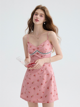 Strawberry Crème Lace Mini Dress