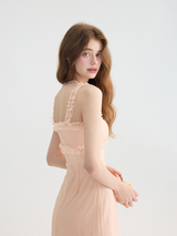Peach Bloom Ruffle Dress