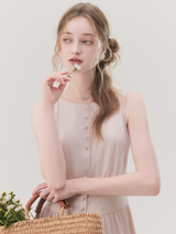 Romantic French Cotton Blend Long Dress