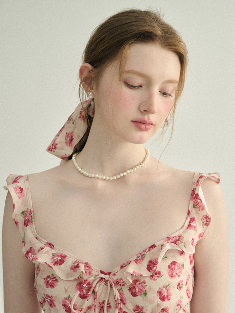 Rosy Whispers Floral Dress