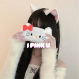 Soft Pink White Cat Ear