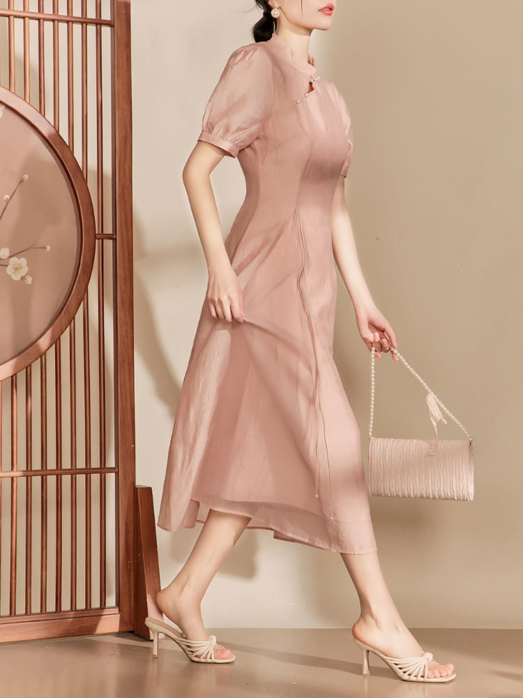 Blush Blossom Cheongsam Dress
