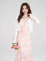 Rosy Blossom Ribbon Dress