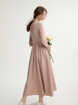 Dry Rose Elegance Wool Dress