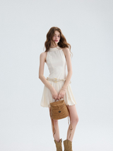 Peach Breeze Flare Mini Dress
