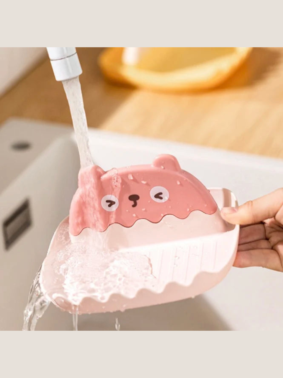 Cute Bear Kitchen Pot Lid Spatula Stand Holder