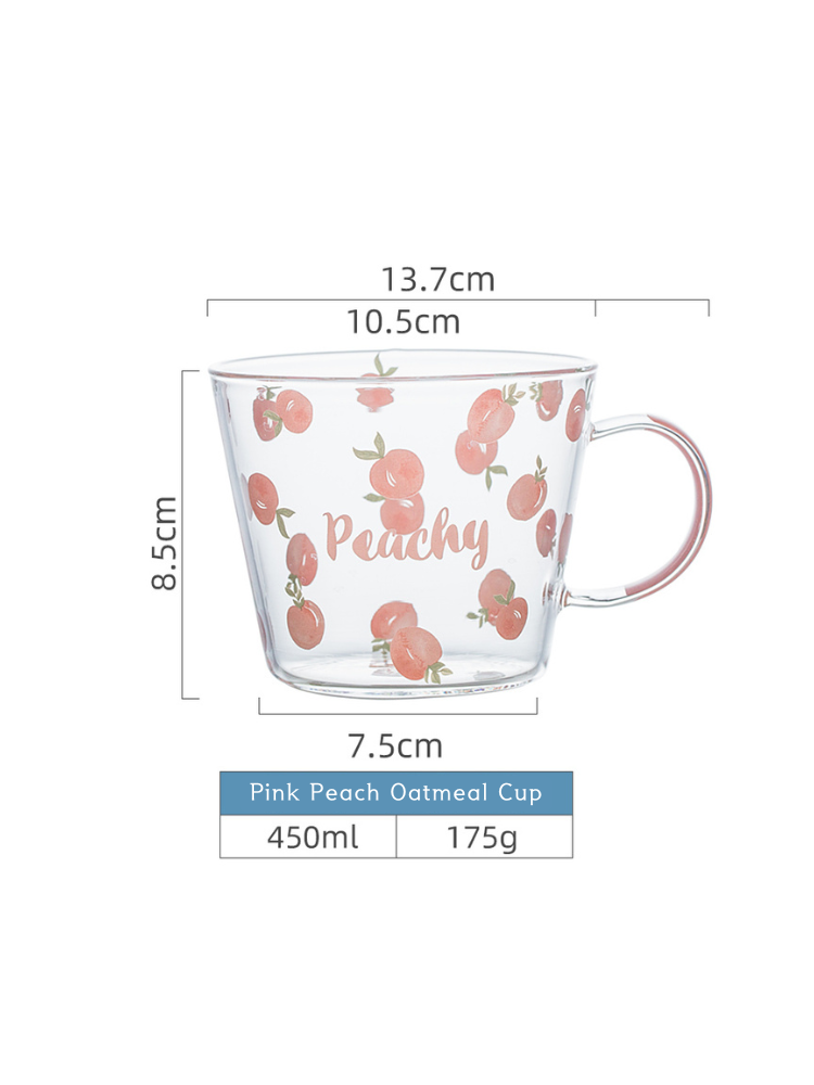 Peachy Blossom Glass Mug Set