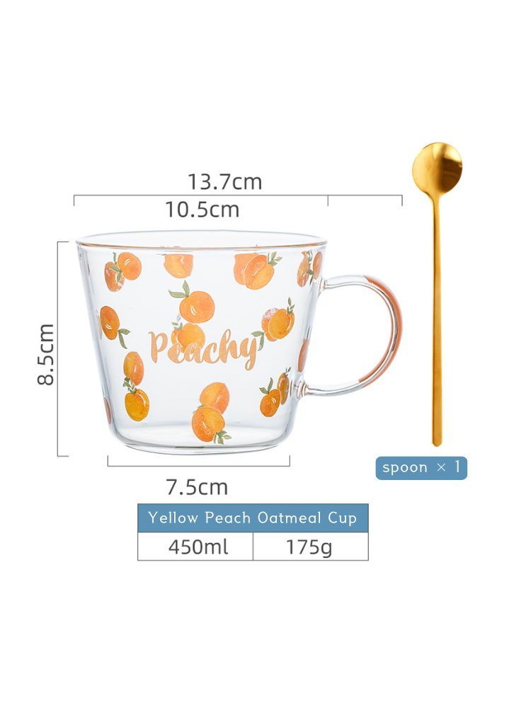 Peachy Blossom Glass Mug Set