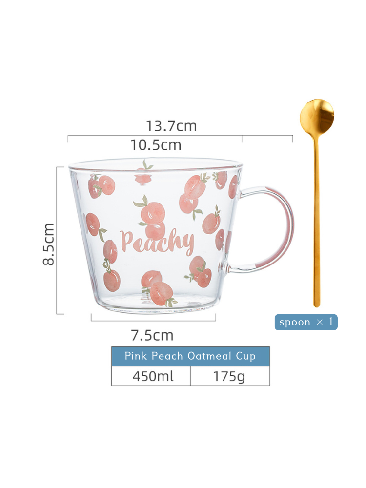 Peachy Blossom Glass Mug Set