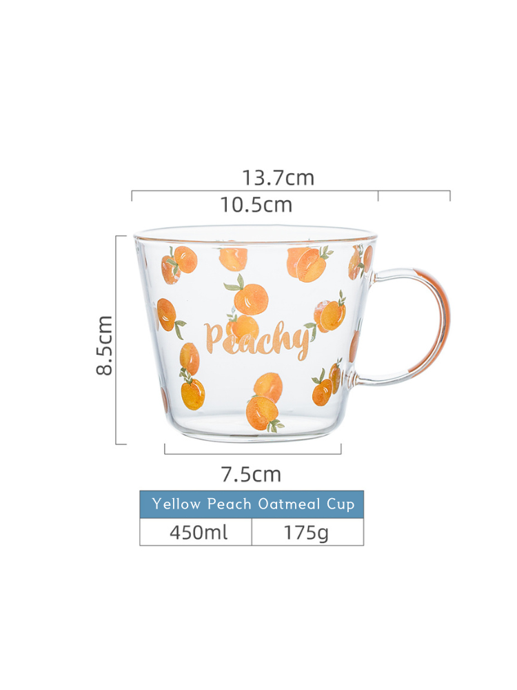 Peachy Blossom Glass Mug Set