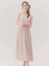 Romantic French Cotton Blend Long Dress