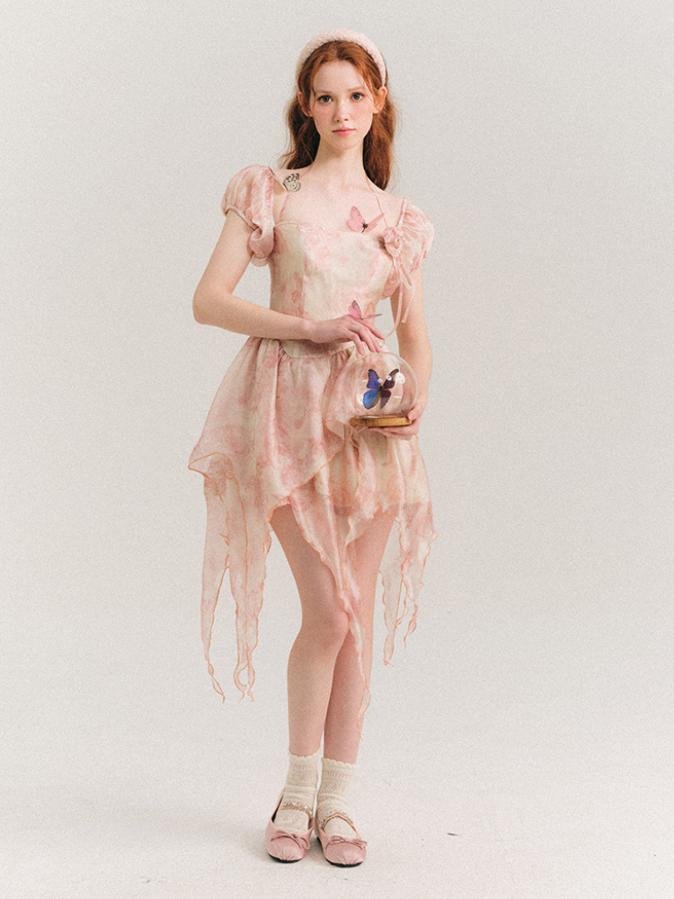 Ethereal Rose Petal Fairy Dress
