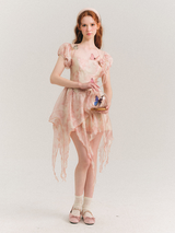 Ethereal Rose Petal Fairy Dress
