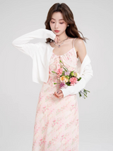 Rosy Blossom Ribbon Dress