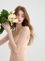Peach Bloom Ruffle Dress