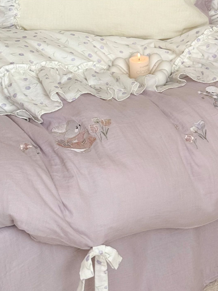 Bunny Garden French Cotton Bedding Set
