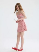 Strawberry Crème Lace Mini Dress