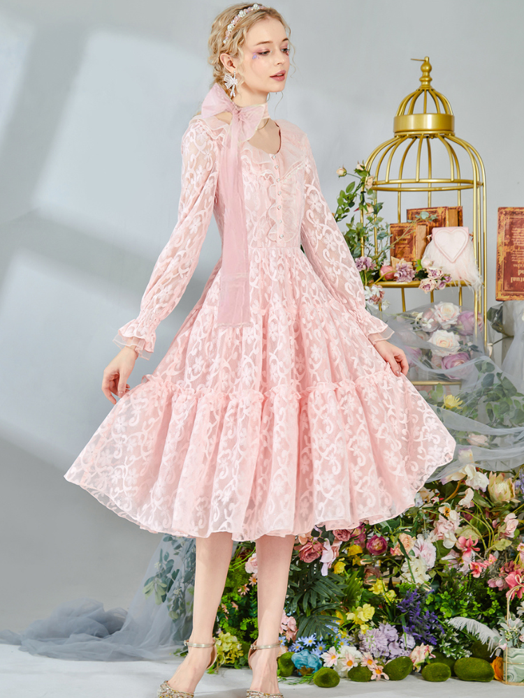 Romantic Embroidered Lace Dress