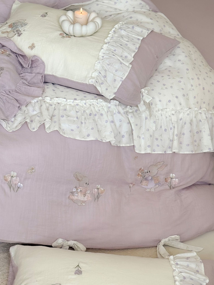 Bunny Garden French Cotton Bedding Set