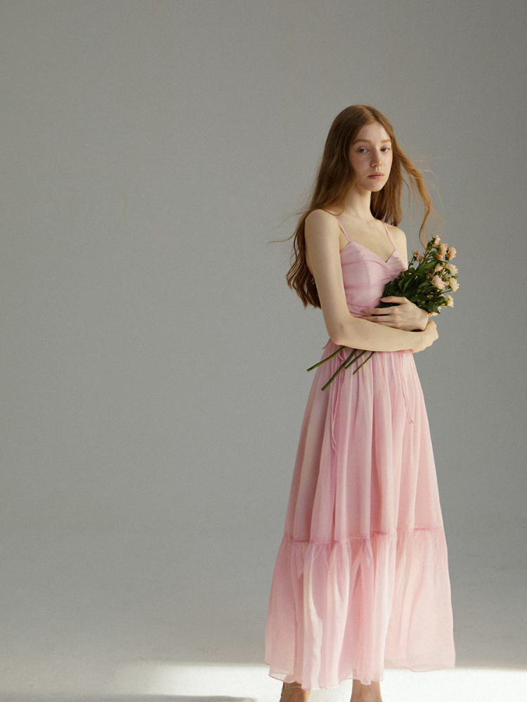 Celestial Rose Chiffon Dress