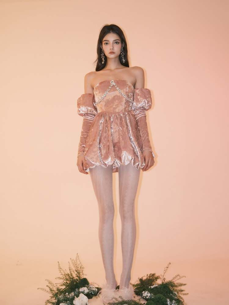 Rose Velvet Dress