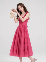 Fairy Rose Tiered Midi Dress