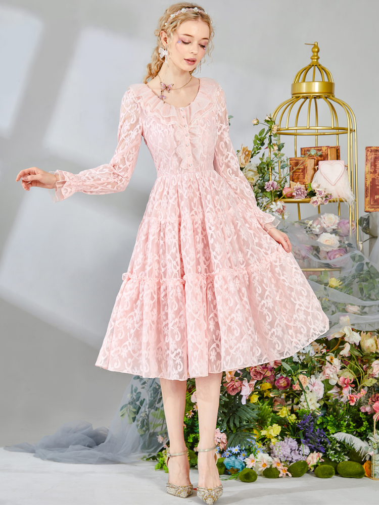 Romantic Embroidered Lace Dress
