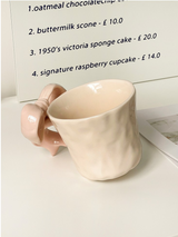 Pink Ribbon Handle Ceramic Mug