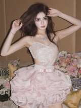 Dreamy Ruffled Organza Mini Dress
