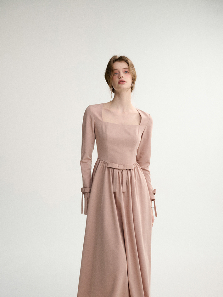 Dry Rose Elegance Wool Dress