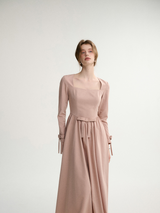 Dry Rose Elegance Wool Dress