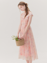 Romantic Gradient Mandarin Collar Dress
